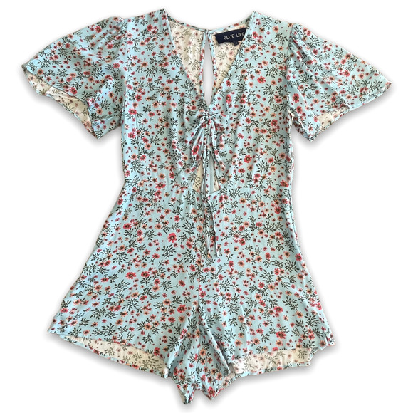 Blue Life x Planet Blue Yari Romper Sample Floral Cutout Women's Small NWT - Picture 2 of 10